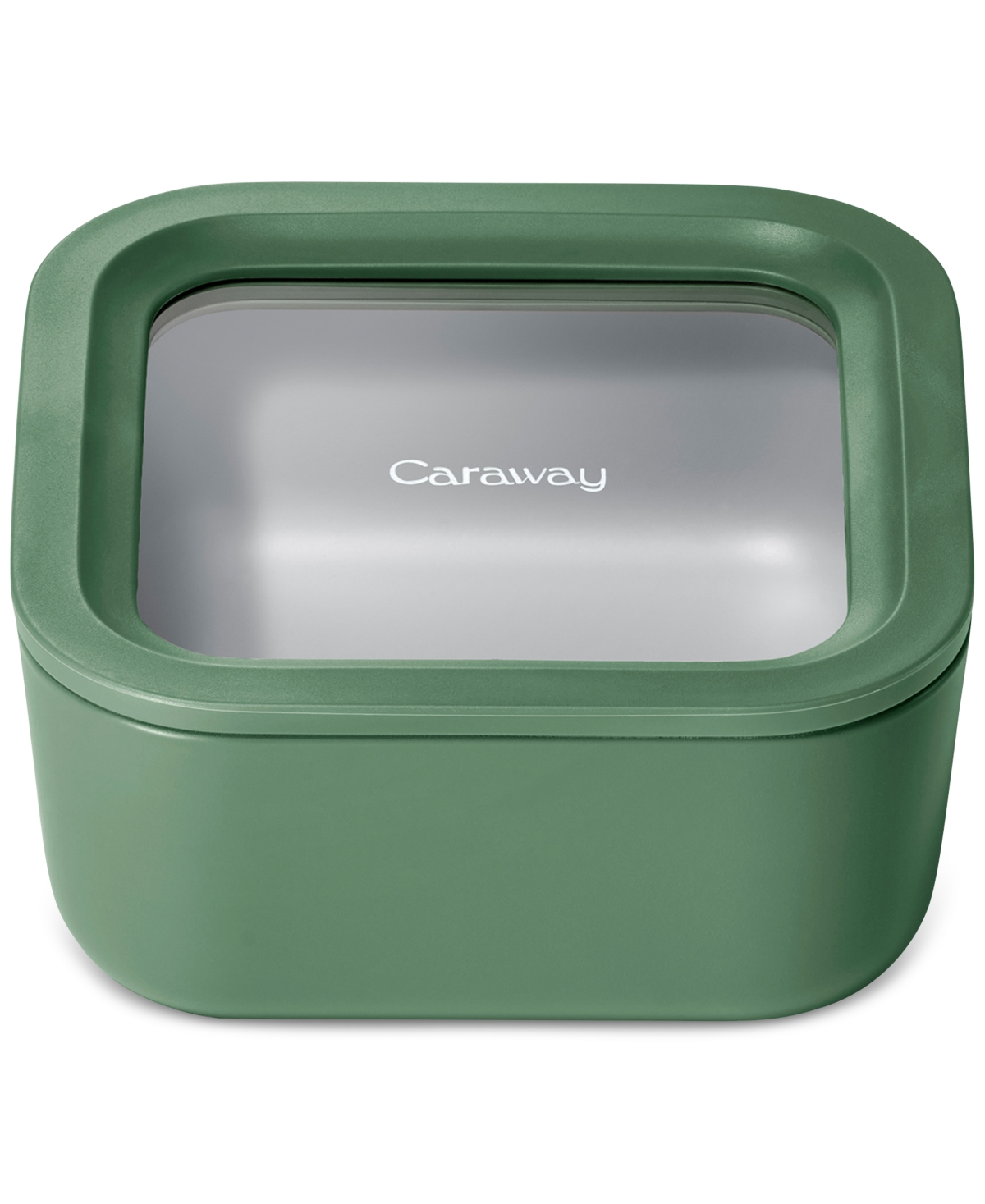 Shop Caraway 4.4-cup Square Glass Food Storage & Lid In Sage