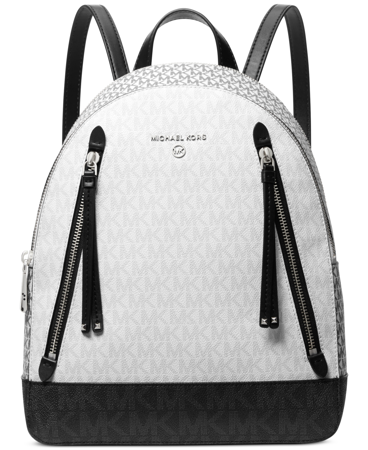 Shop Michael Kors Michael  Brooklyn Logo Medium Backpack In Opticwht,b