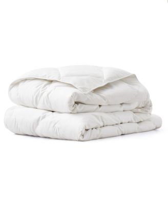 Lightweight White Goose Down Feather Fiber Comforter, Full/Queen