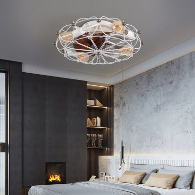 Streamdale Caged Ceiling Fan with Remote, Industrial Modern