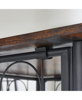 Folding Dining Table with Wheels, Storage, and Drawers