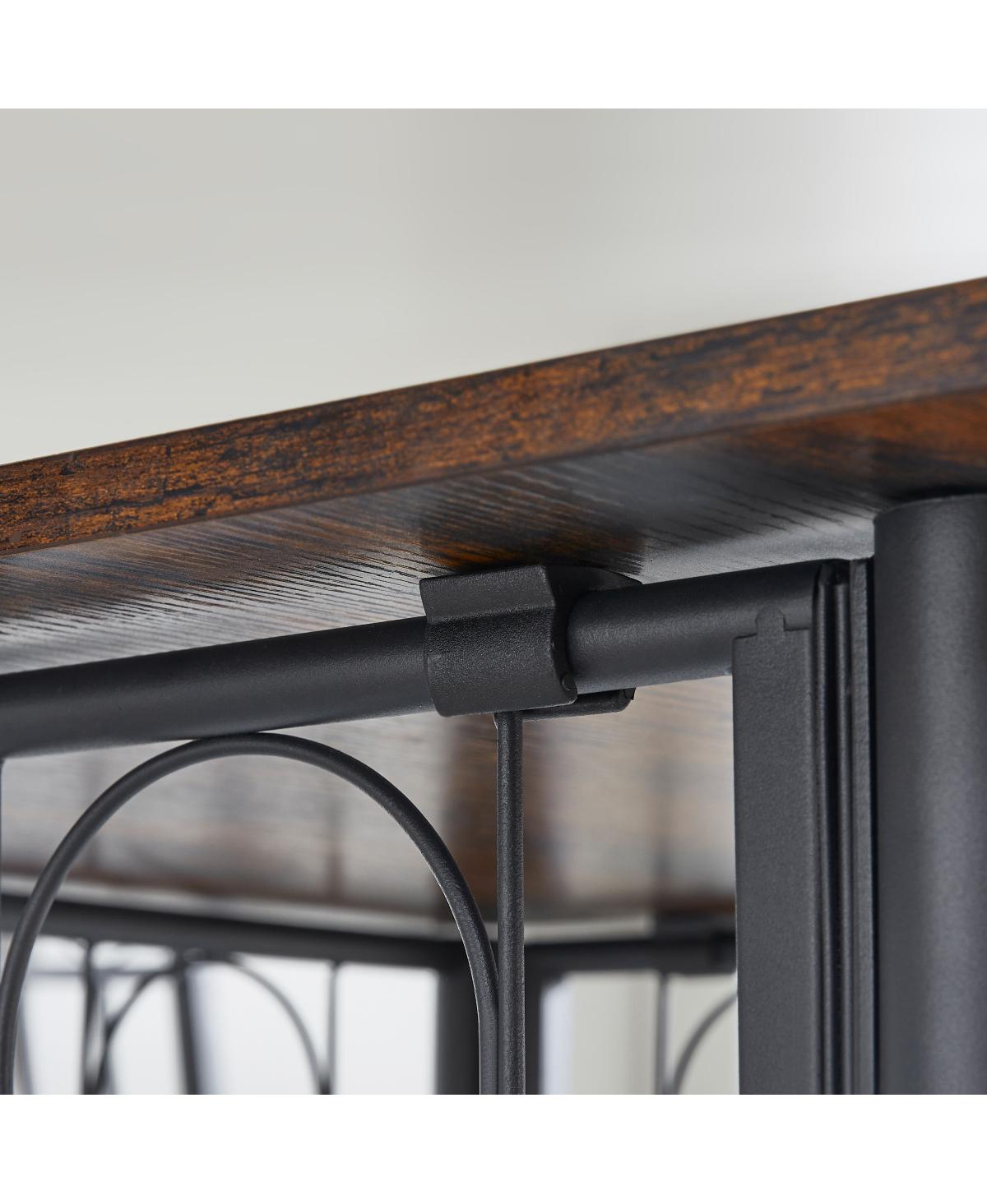 Simplie Fun Kitchen Dining Room Table, Iron Wood Square Table For Kitchen Dining Room Furniture