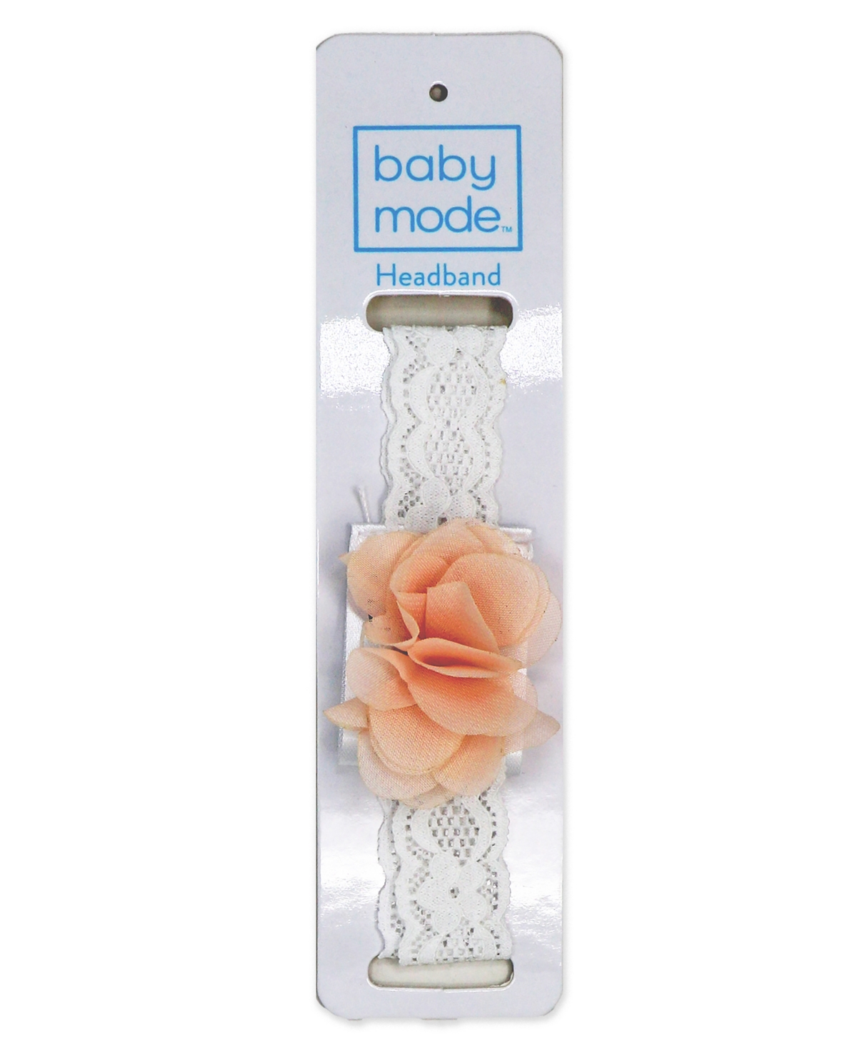 Baby Mode Baby Girls 2 PieceFloral Romper with Tulle Over Skirt and Matching Headband - Peach