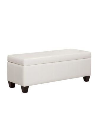 42" Storage Ottoman Faux Leather Bench for Living Room Bedroom