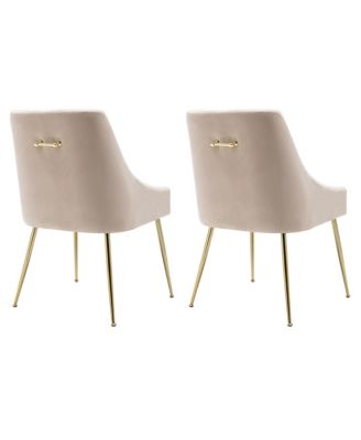 Upholstered Performance Velvet Accent Chair With Metal Leg (Set of 2)