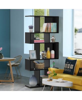 5 Cubes Ladder Shelf Corner Bookshelf Display Rack Bookcase