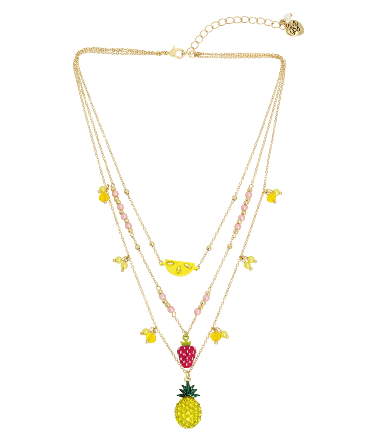 Shop Betsey Johnson Faux Stone Fruit Charm Layered Necklace In Multi