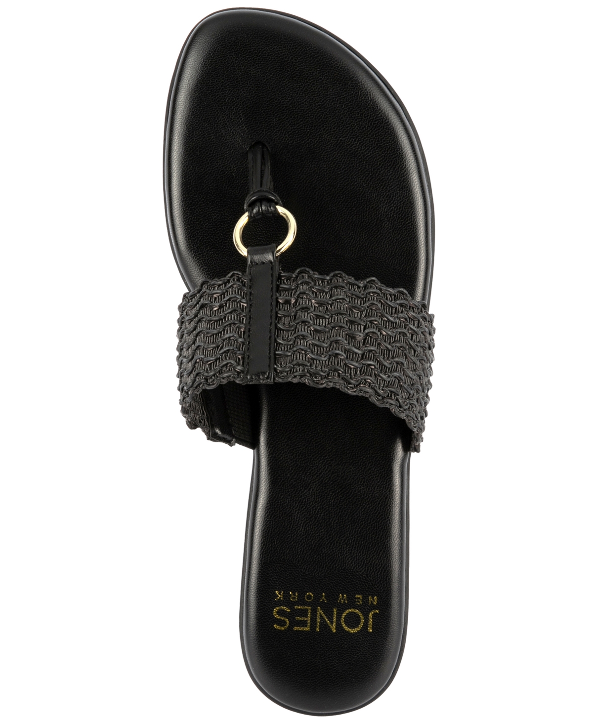 Shop Jones New York Sonal Woven Thong Sandals, Created For Macy's In Black