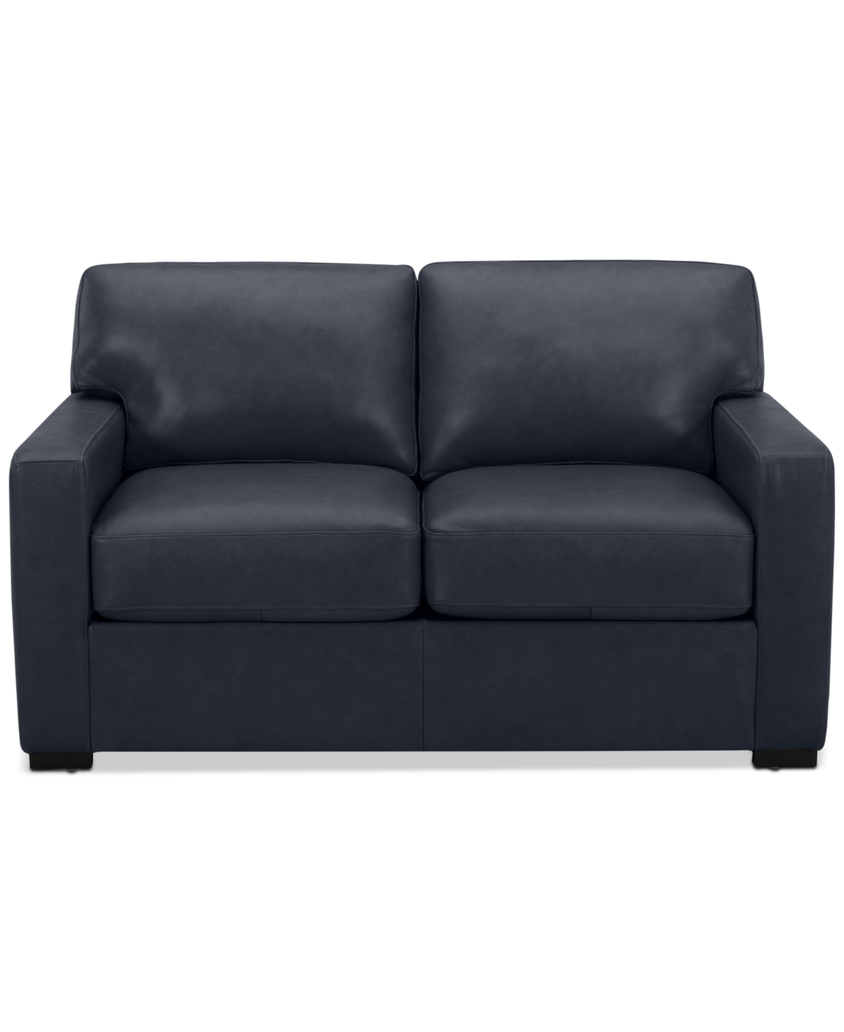Shop Macy's Radley 61" Leather Loveseat, Created For  In Navy