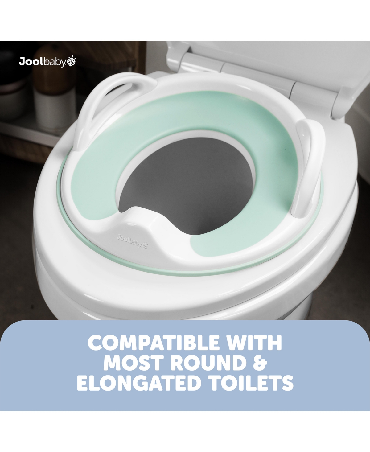 Jool Baby Baby Potty Training Seat with Handles , Splash Guard, Non-Slip & Free Storage Hook - Unisex