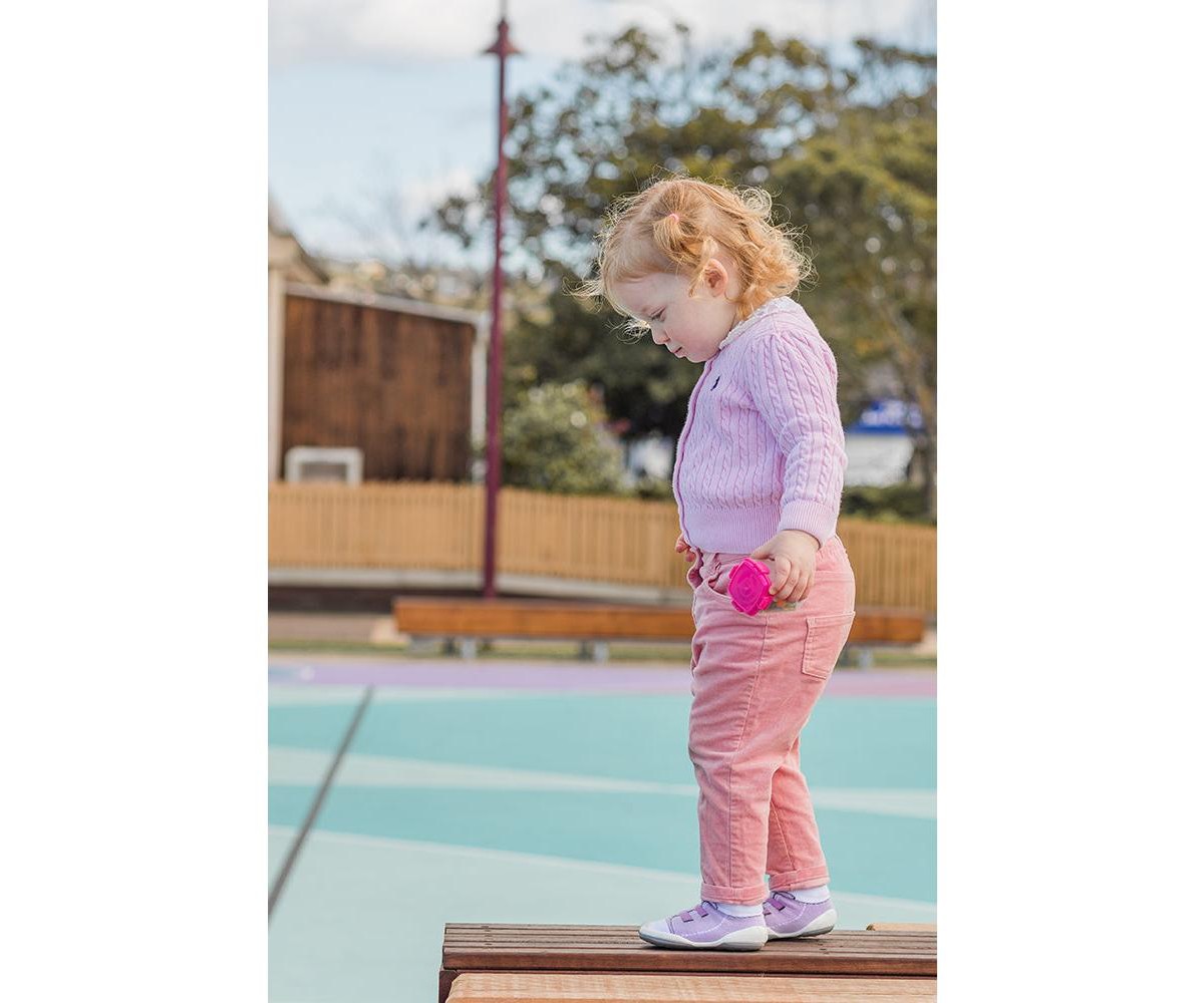 Детские Komuello Infant Girl Breathable Washable Non-Slip Sock Shoes Walker - Violet — фото 1