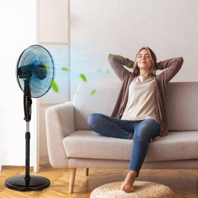 Adjustable Height Oscillating Fan with Quiet Operation for Home or Office Use