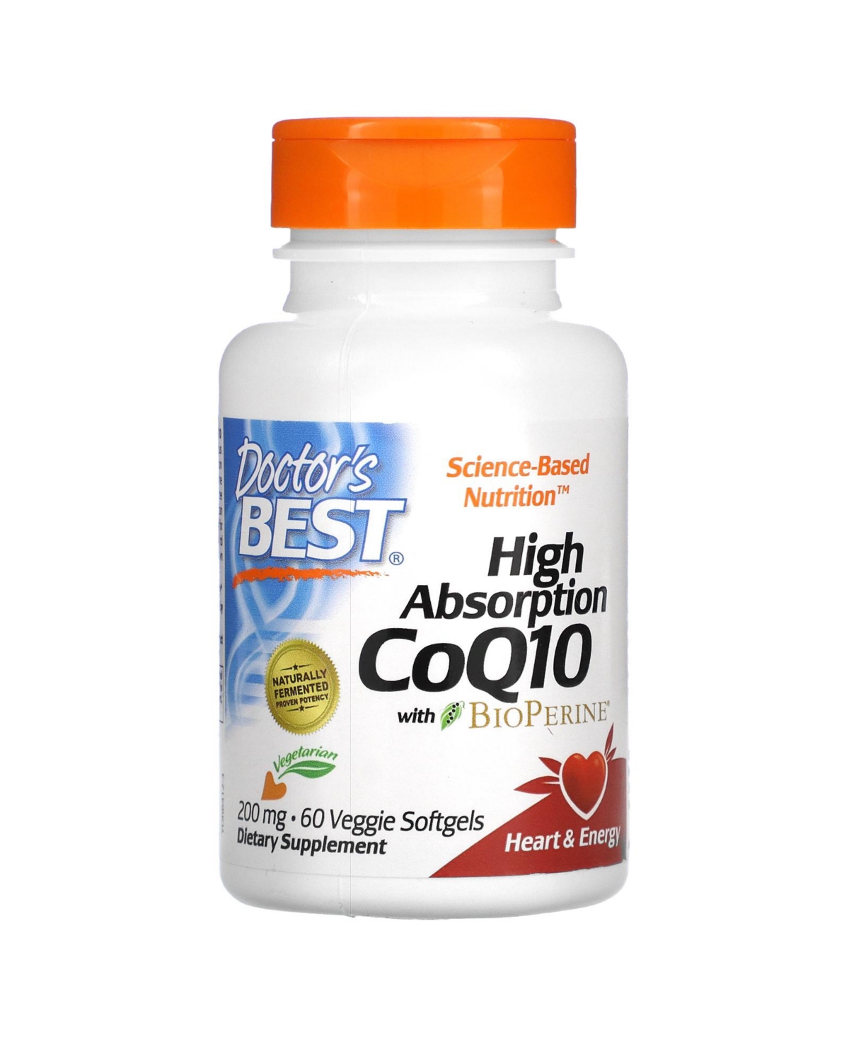 High Absorption CoQ10 with BioPerine 200 mg - 60 Veggie Softgels - Assorted Pre-pack (See Table