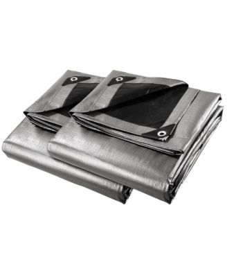 2 Pack 12x20 Ft 10 Mil Poly Tarp Protective Cover Tarpaulin Outdoor Waterproof