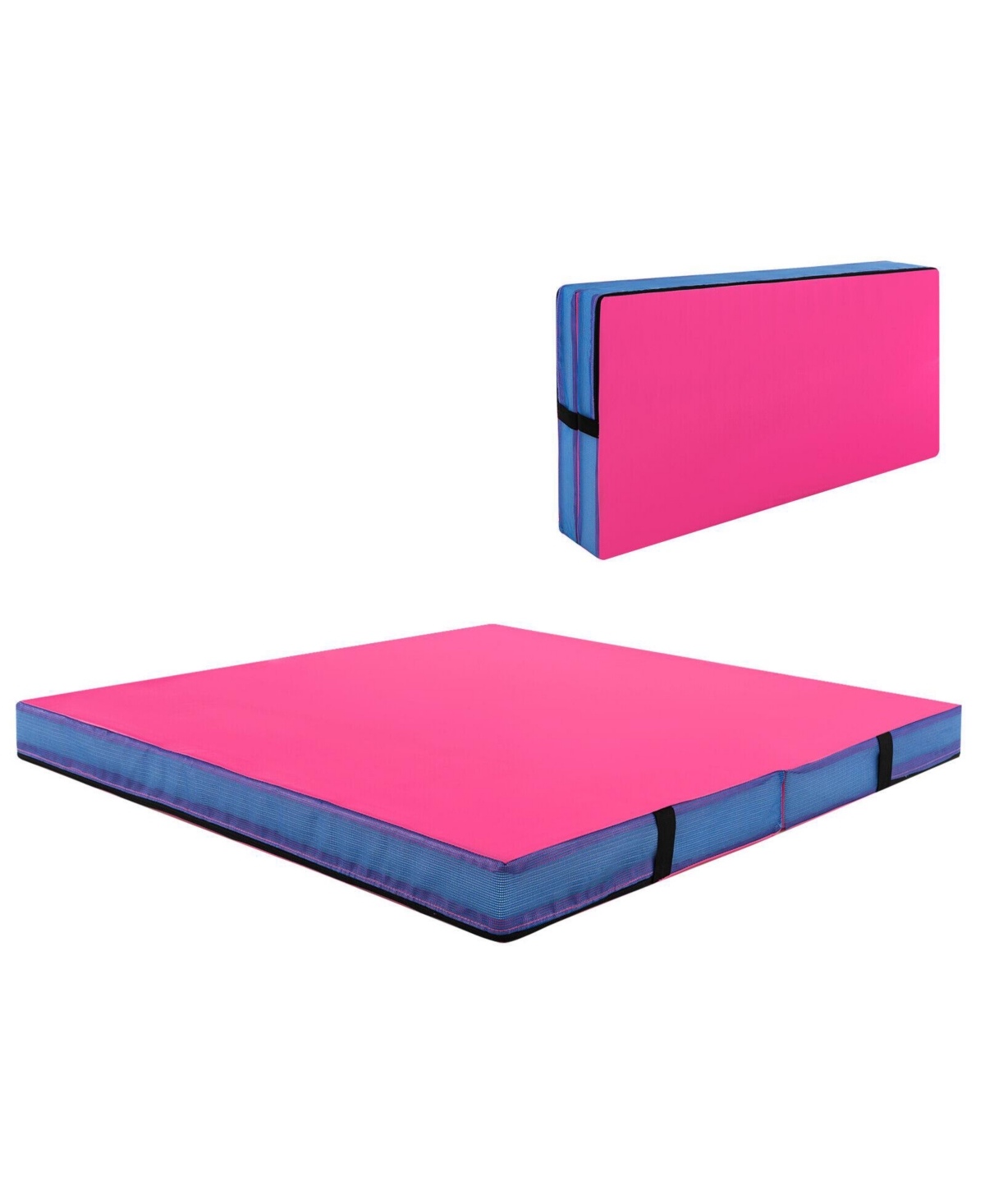 4ft x 4ft x 4in Bi-Folding Gymnastic Tumbling Mat with Handles and Cover - Purple
