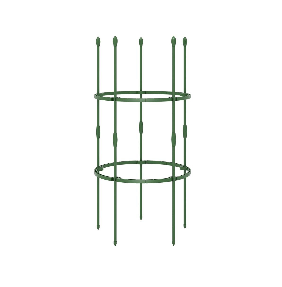 3-Pack Garden Trellis 40" Tall Plant Support Stands with Clips and Ties-s - Green