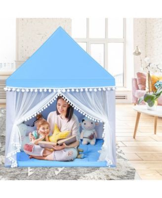 Kids Play Tent Large Playhouse Children Play Castle Fairy Tent Gift with Mat