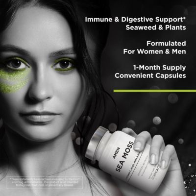 Sea Moss Supplement - 1000mg Organic Irish Sea Moss, Bladderwrack, Burdock - Vitamin C, Aloe Vera, Black Pepper, Vitamins, Minerals, 90 Capsules