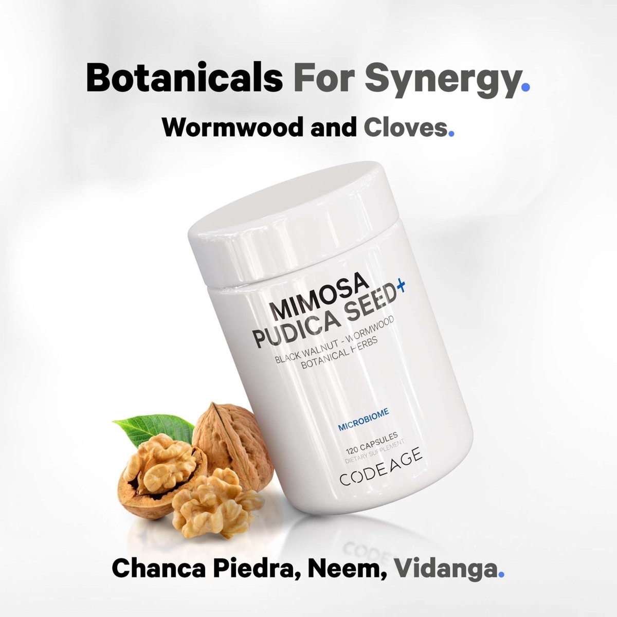 Codeage Organic Mimosa Pudica Seed Capsules - Mimosa Pudica Seeds Supplement - Black Walnut, Cloves, Vidanga, Neem, BioPerine - All in One - Sensitive