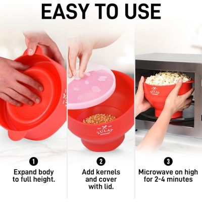Microwave Popcorn Popper - BPA Free Silicone Popcorn Popper Microwave Popcorn Bowl