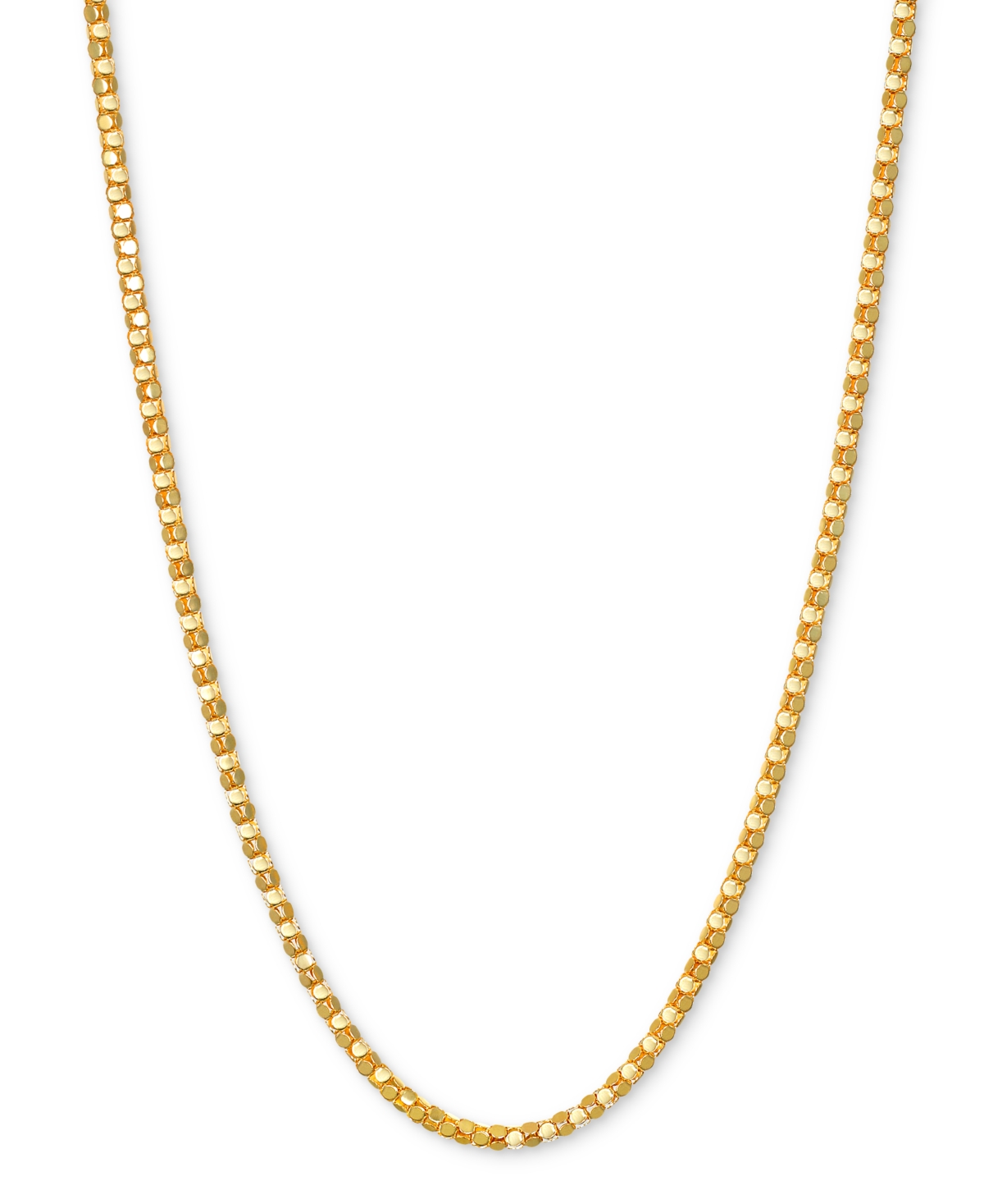 14k Gold Necklace, 16" Diamond-Cut Popcorn Chain (1-5/8mm) - Gold