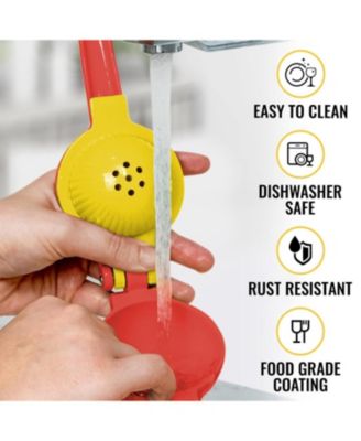 2-in-1 Metal Manual Lemon Squeezer – Sturdy Hand Juicer for Max Extraction