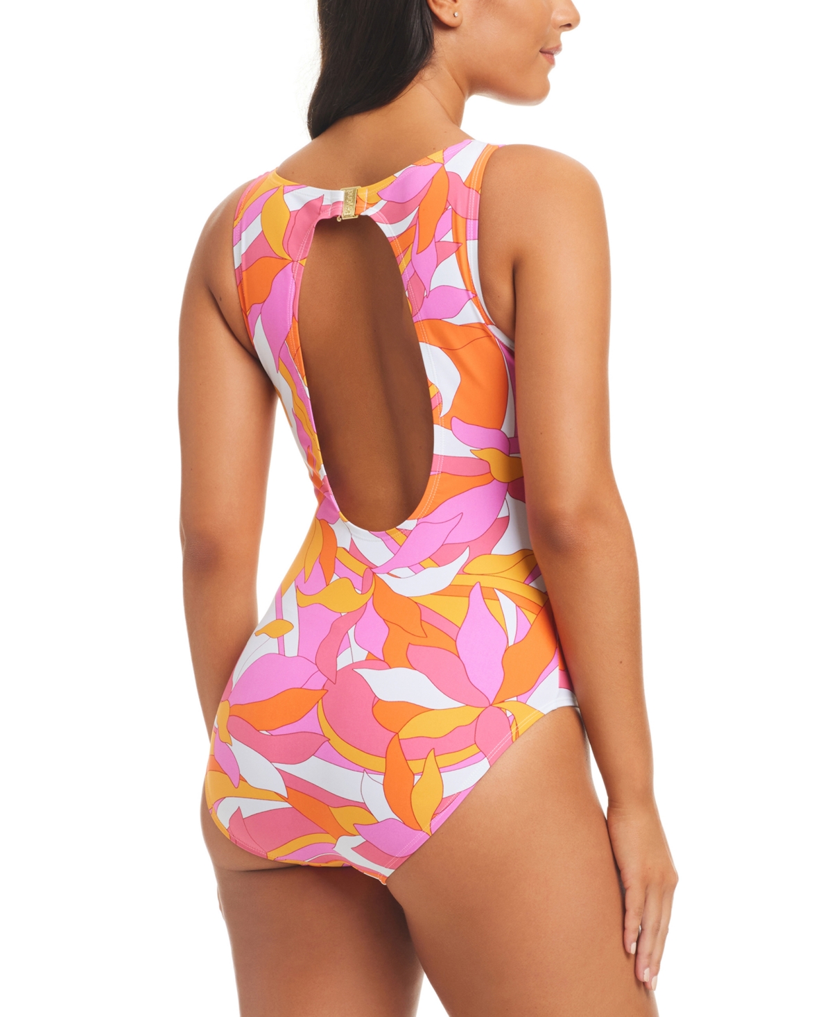 Shop Beyond Control Women's One-piece Printed Cut-out Swimsuit In Pink Multi