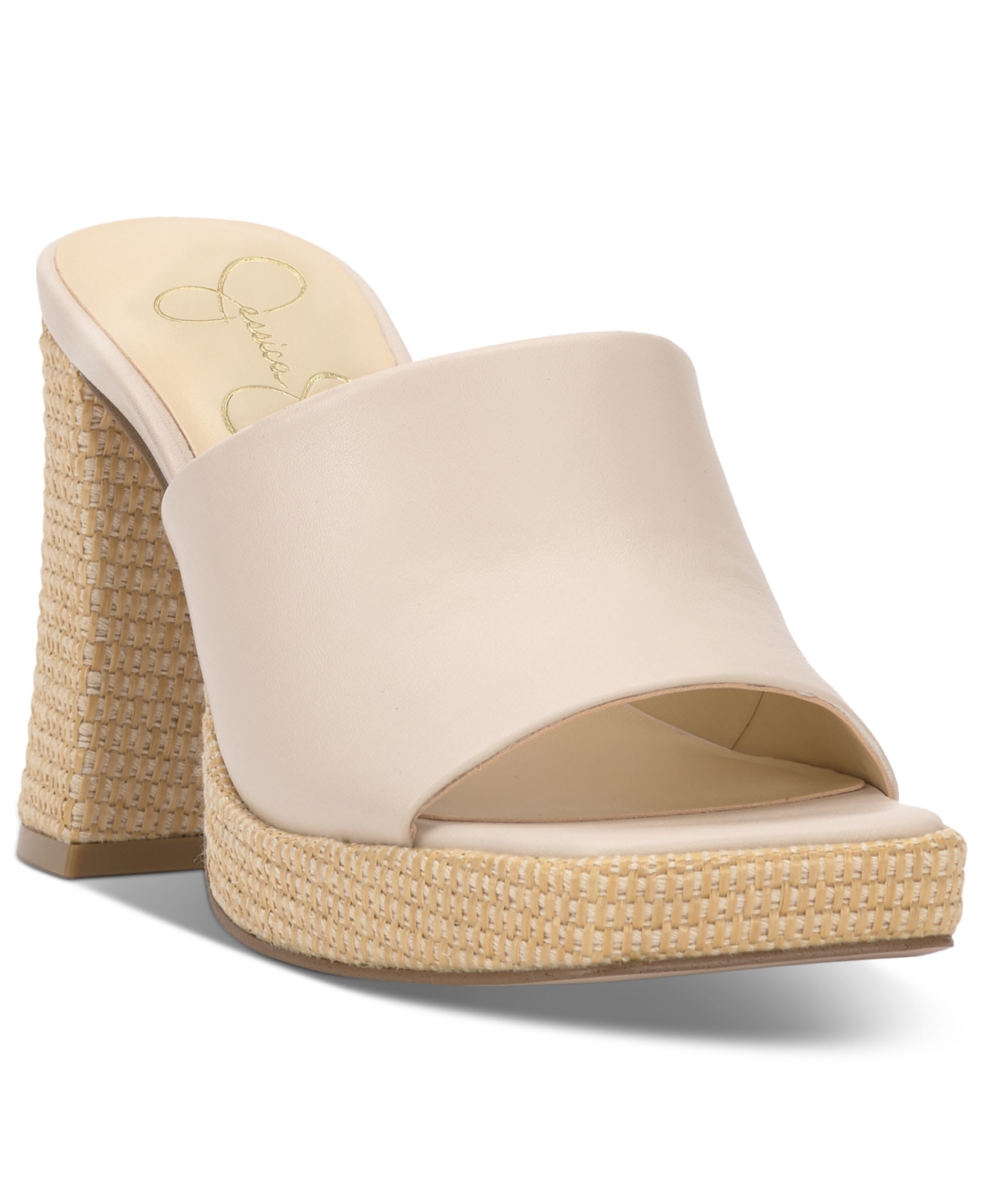 Shop Jessica Simpson Kashet Platform Block-heel Dress Sandals In Chalk