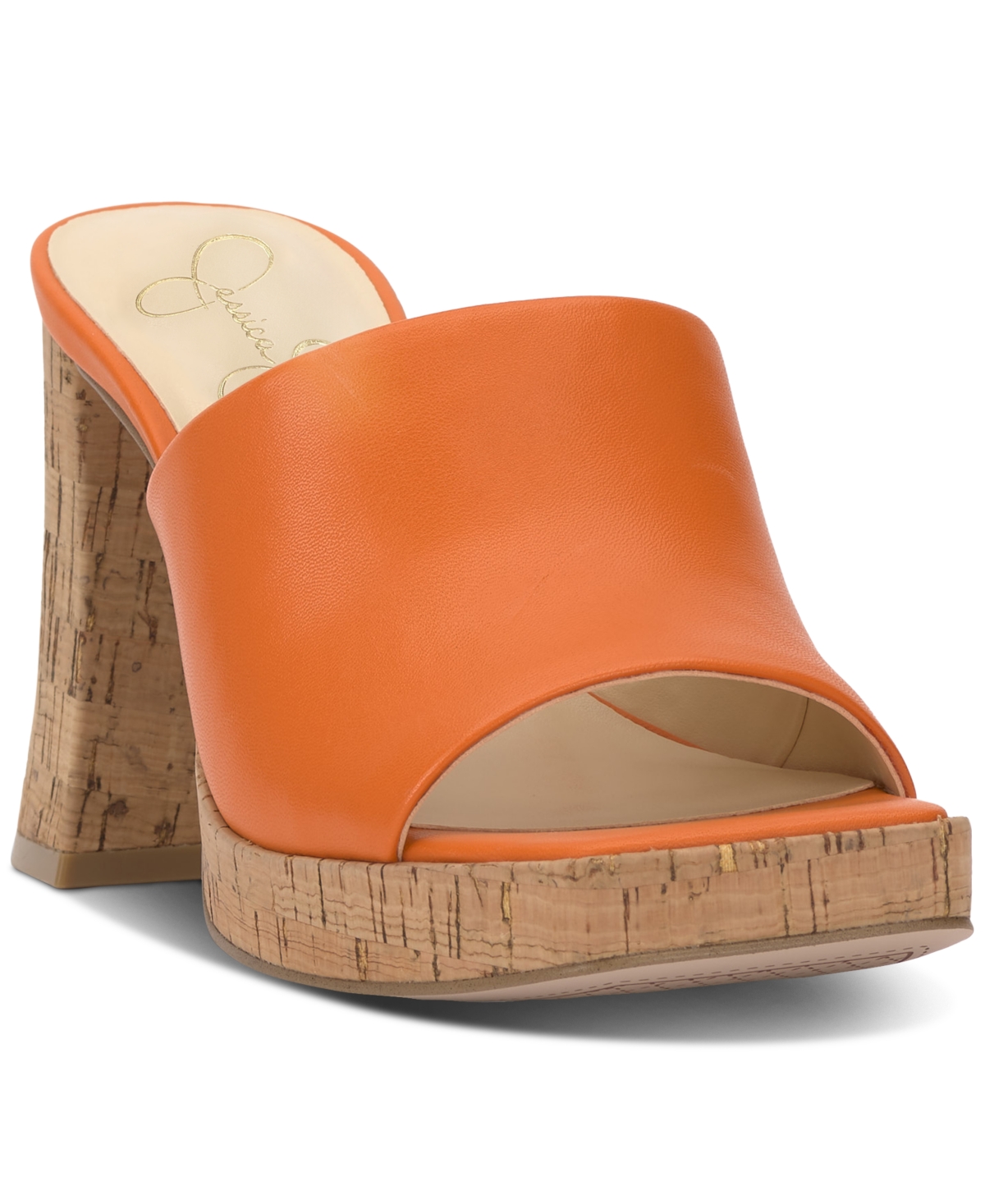Shop Jessica Simpson Kashet Platform Block-heel Dress Sandals In Tangerine