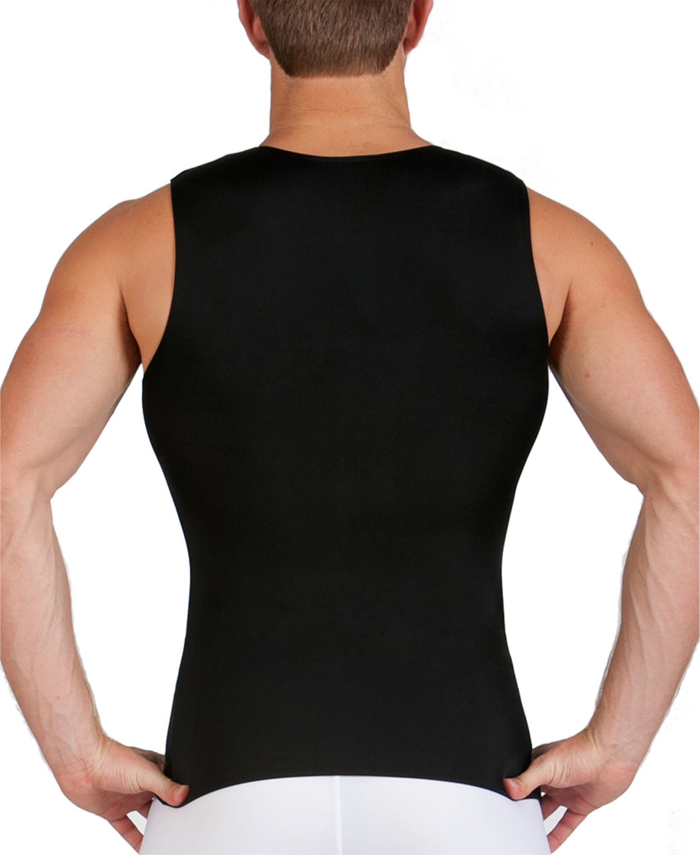 Мужская рубашка Instaslim Power Mesh Compression Sleeveless V-Neck, цвет: Чёрный — фото 3