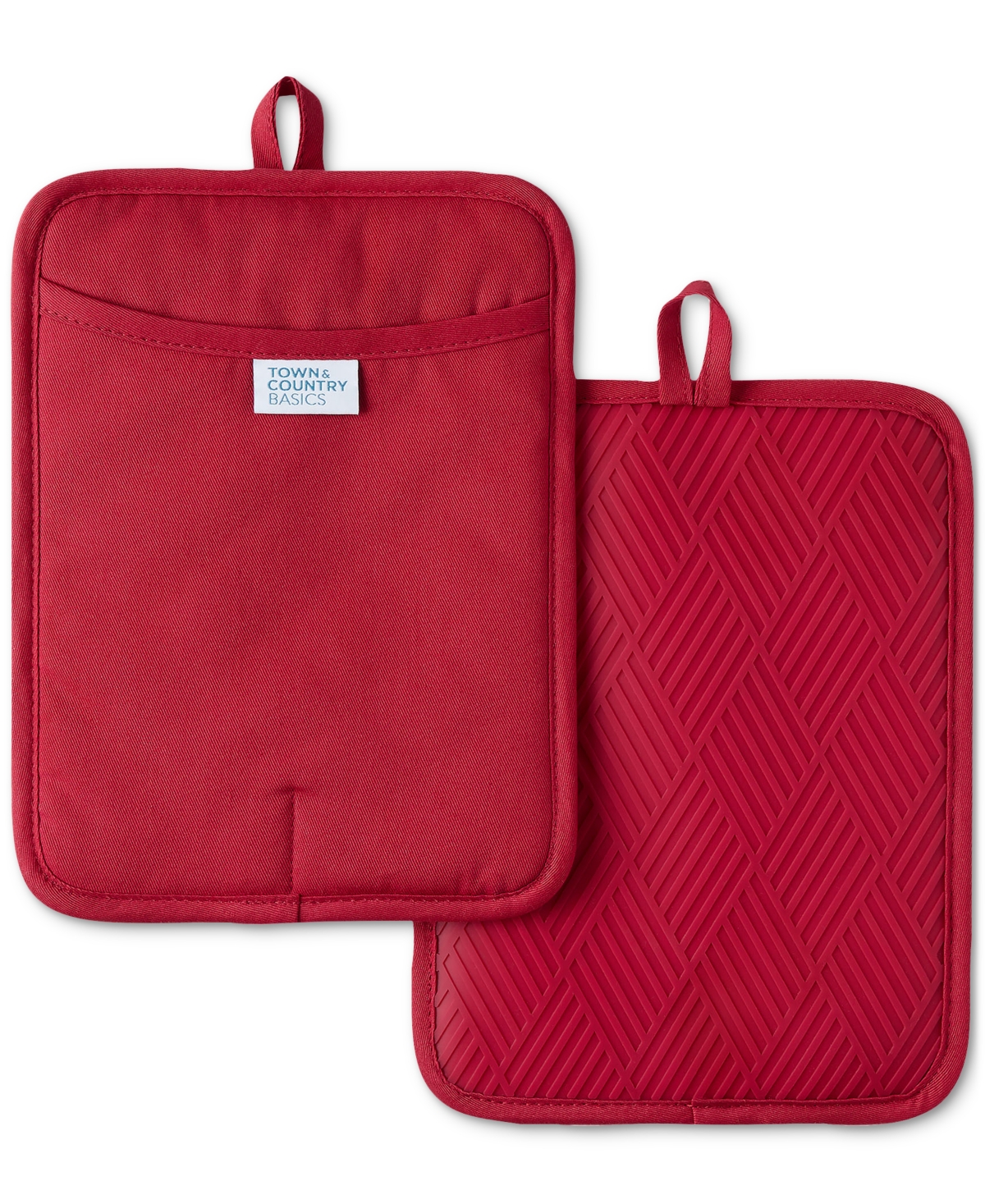 Town & Country Living Basics Silicone Basketweave Pot Holders, Set of 2