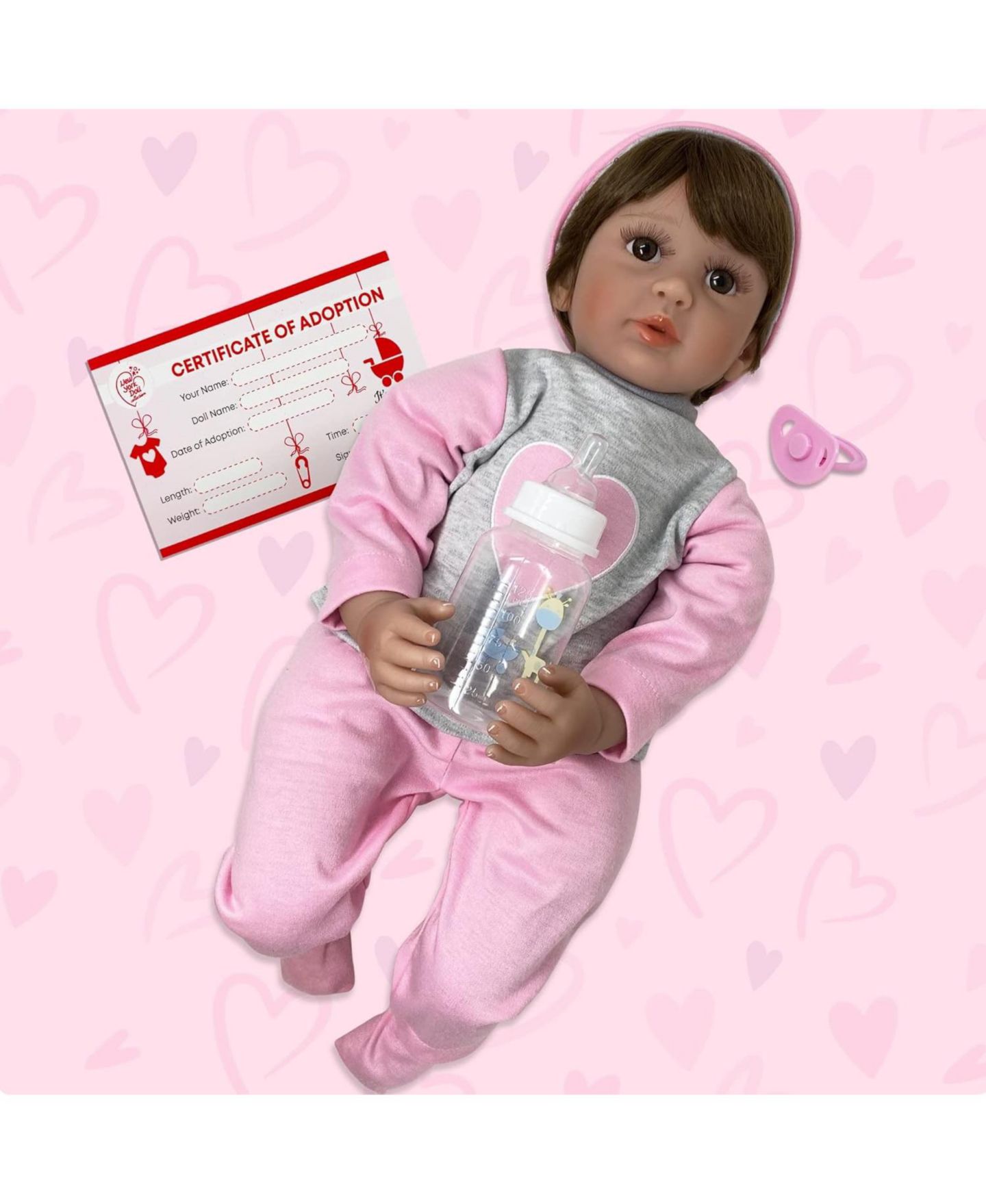 Детская кукла The New York Doll Collection 22 inch Realistic Looking Baby Doll, цвет: Розовый — фото 5