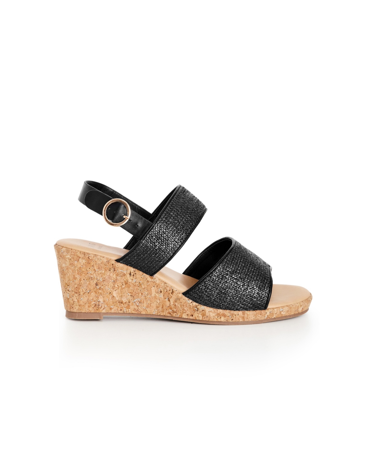 Wide Fit Milly Wedge Shoe - Black