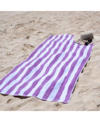 California Cabana Beach Towel (4 Pack, 30x70 in.), Striped, Soft Ringspun Cotton, Oversized Cabana Pool Towel