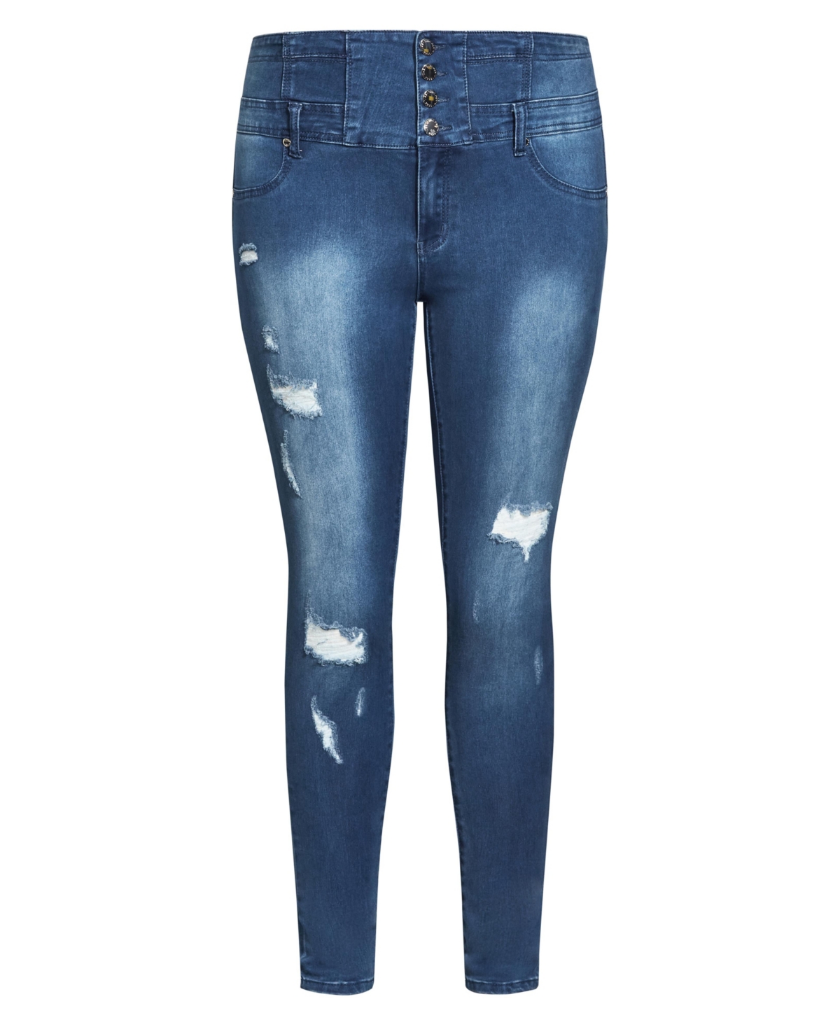 City Chic Plus Asha Rip Corset Skinny Jean