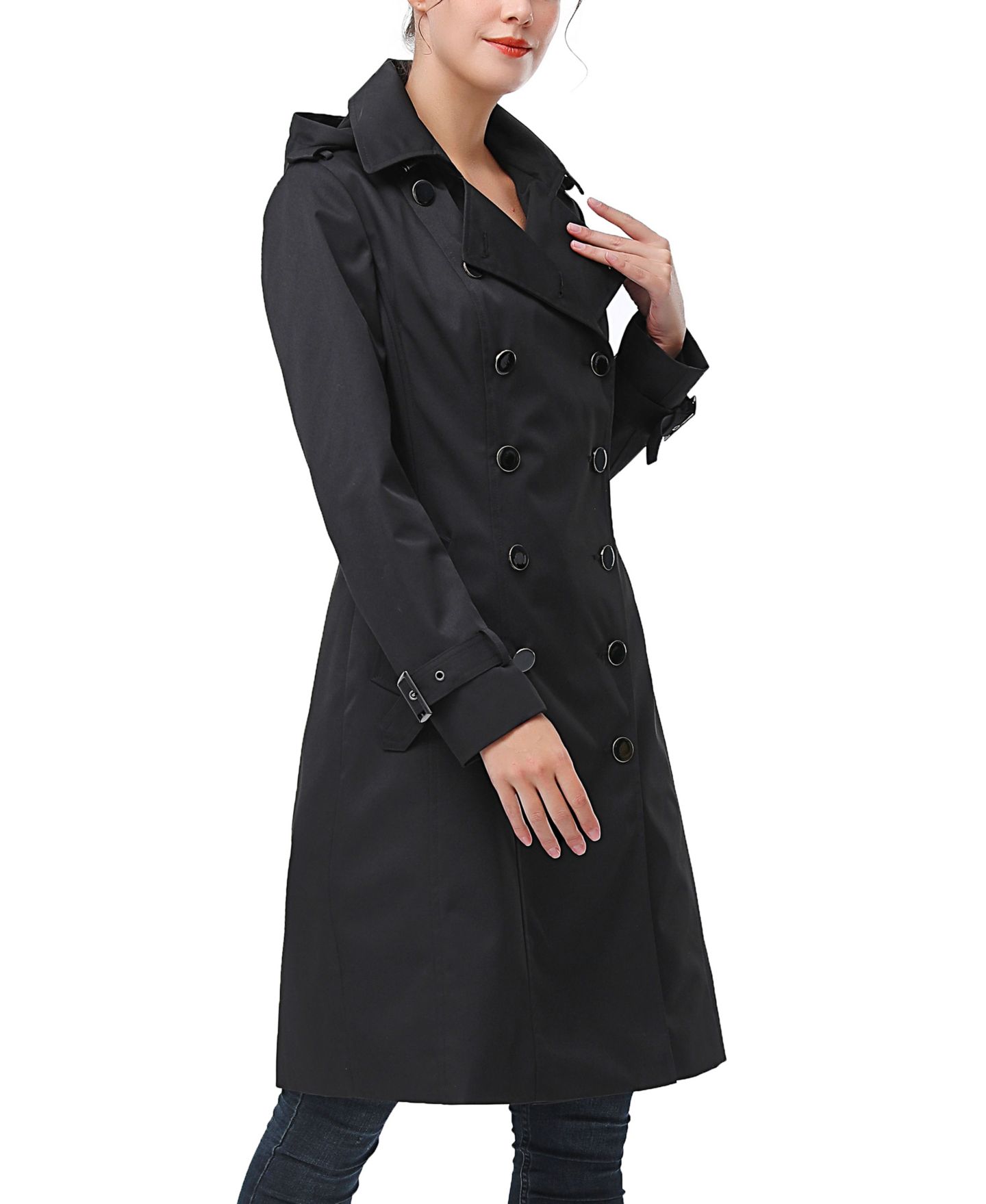 Женское пальто kimi + kai Emma Water Resistant Hooded Trench, цвет: Чёрный — фото 2