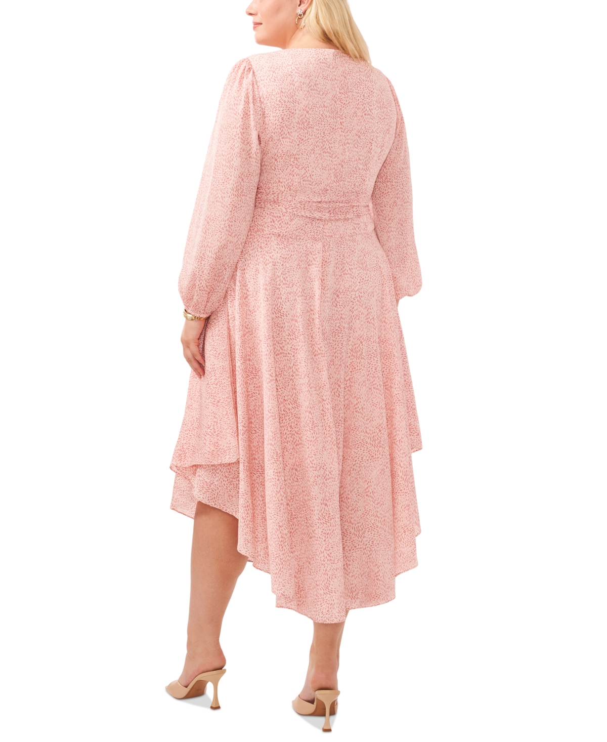 Shop Vince Camuto Plus Size Tiered Tie-waist Maxi Dress In Pink Orchid
