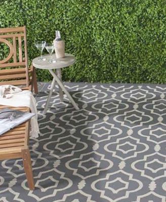 Courtyard CY6926 Anthracite and Beige 8' x 11' Sisal Weave Outdoor Area Rug