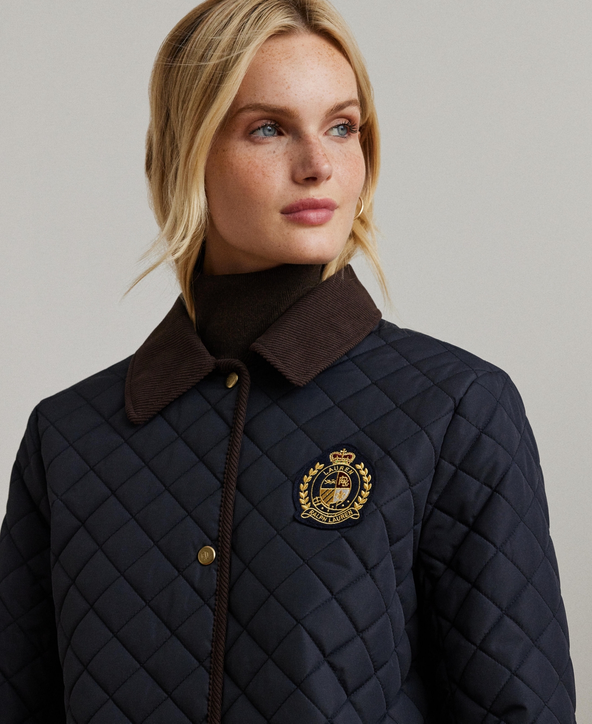 Lauren Ralph Lauren Women's Collared Quilted Coat