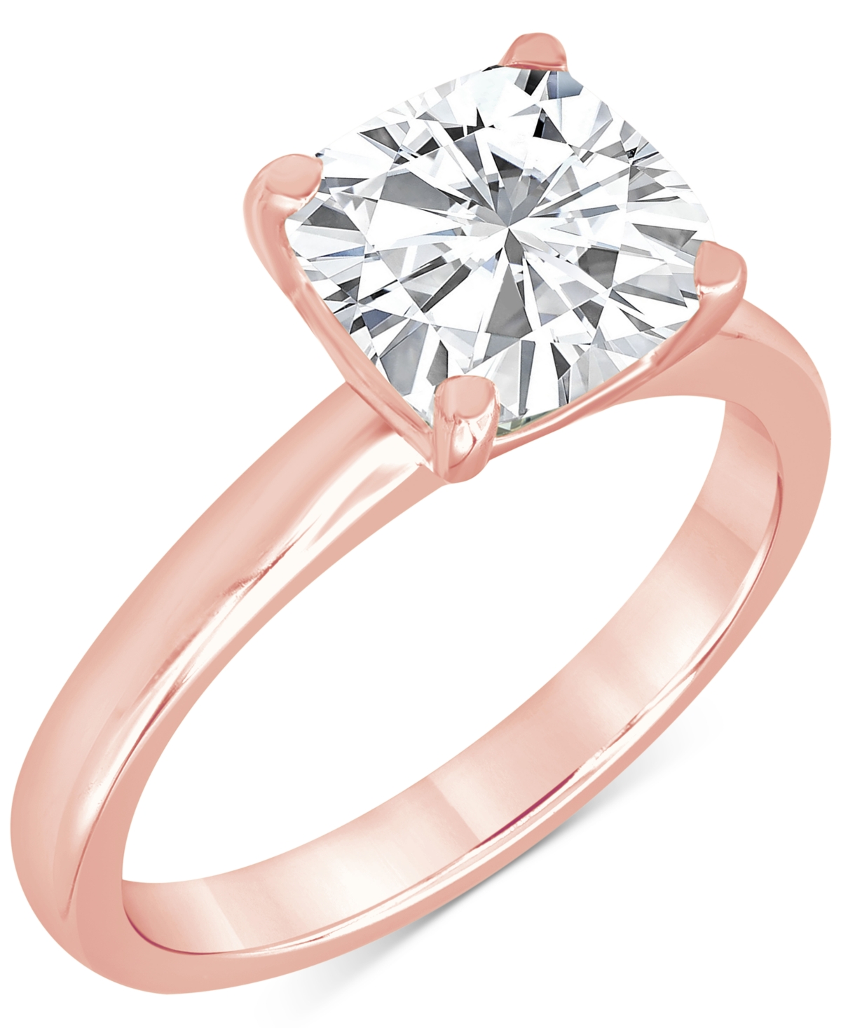 Shop Badgley Mischka Certified Lab Grown Diamond Cushion-cut Solitaire Engagement Ring (5 Ct. T.w.) In 14k Gold In Rose Gold