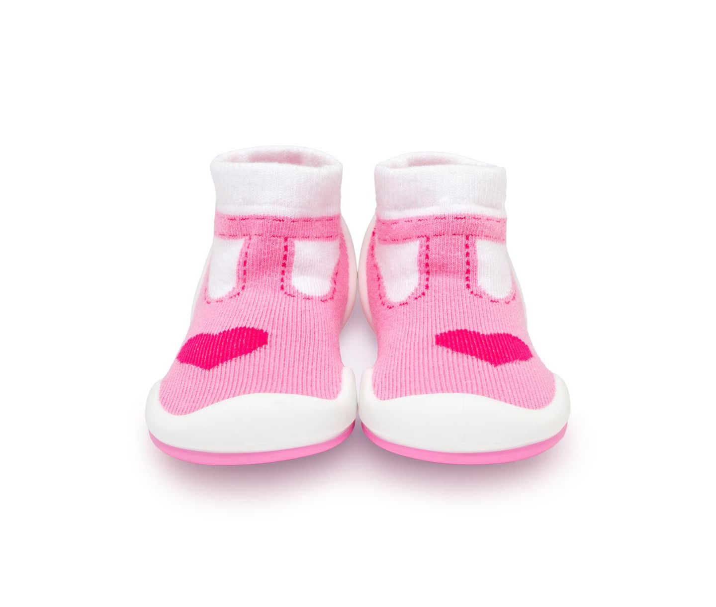 Обувь Komuello Breathable Washable Non-Slip Sock Shoes T-Strap Heart для девочек-малышей — фото 5