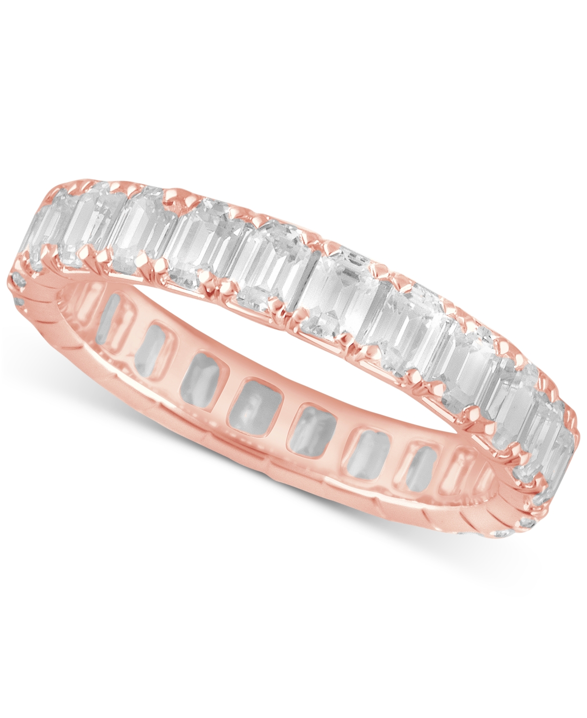 Badgley Mischka Certified Lab Grown Diamond Emerald-Cut Eternity Band (3 ct. t.w.) in 14k Gold
