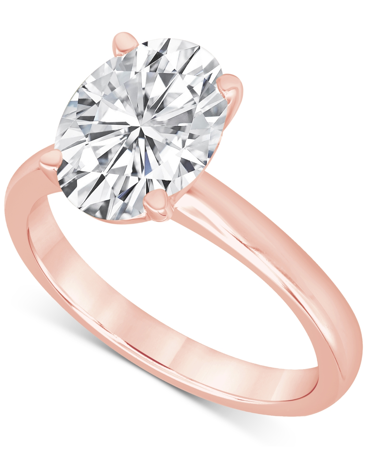 Shop Badgley Mischka Certified Lab Grown Diamond Oval-cut Solitaire Engagement Ring (5 Ct. T.w.) In 14k Gold In Rose Gold