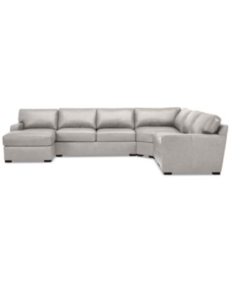 Radley 148" 5-Pc. Leather Wedge Modular Chase Sectional, Created for Macy's