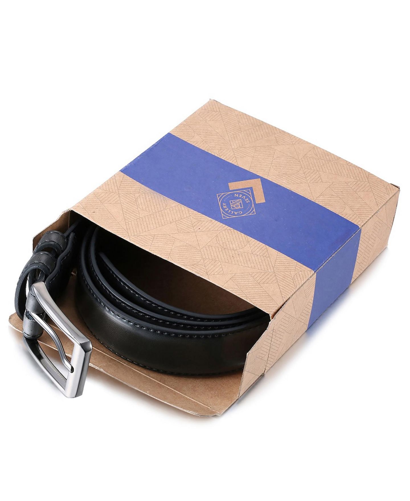 Мужской ремень Gallery Seven Traditional Single Leather Belt, цвет: Чёрный — фото 4