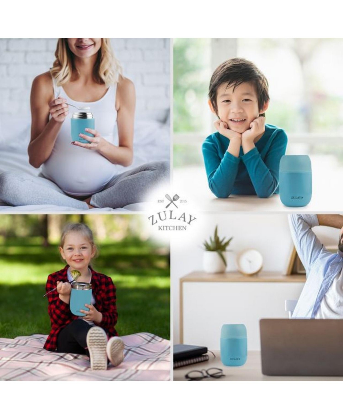 Zulay Kitchen 16oz Stainless Steel Vacuum Insulated Food Jar for Hot Foods and Soups