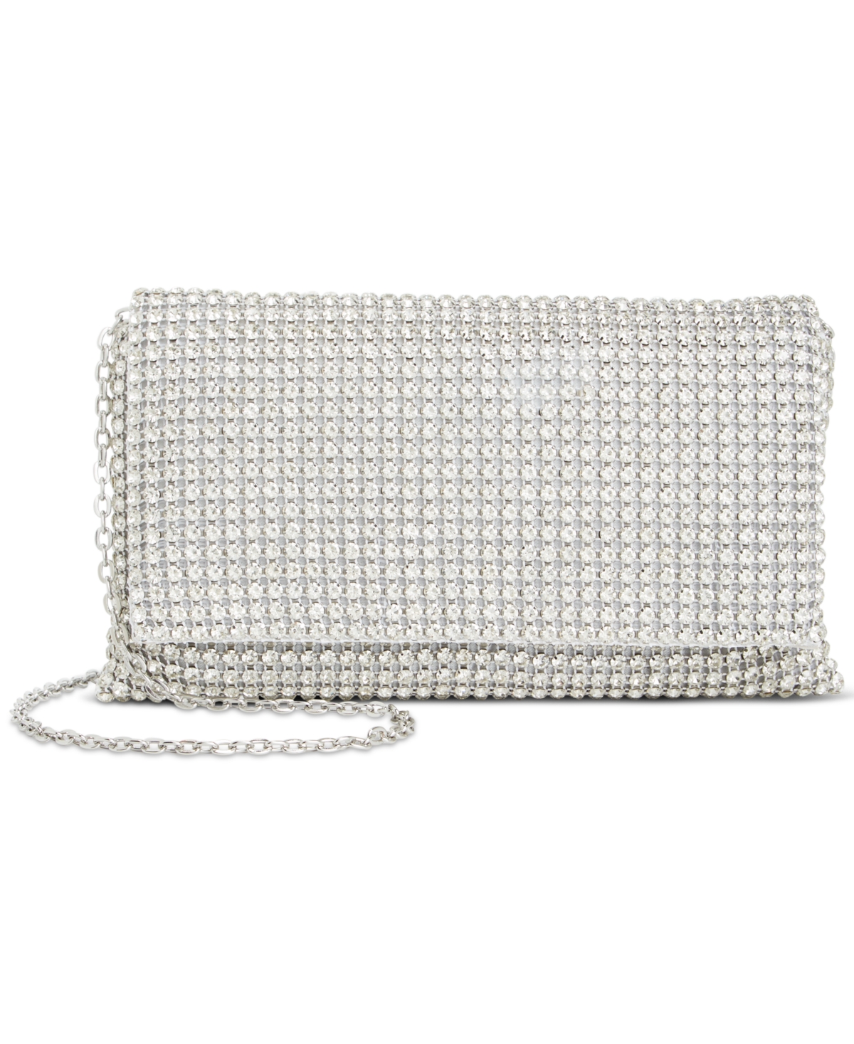 Shop Inc International Concepts Prudence Small Diamond Mesh Crossbody, Created For Macy's In Silver