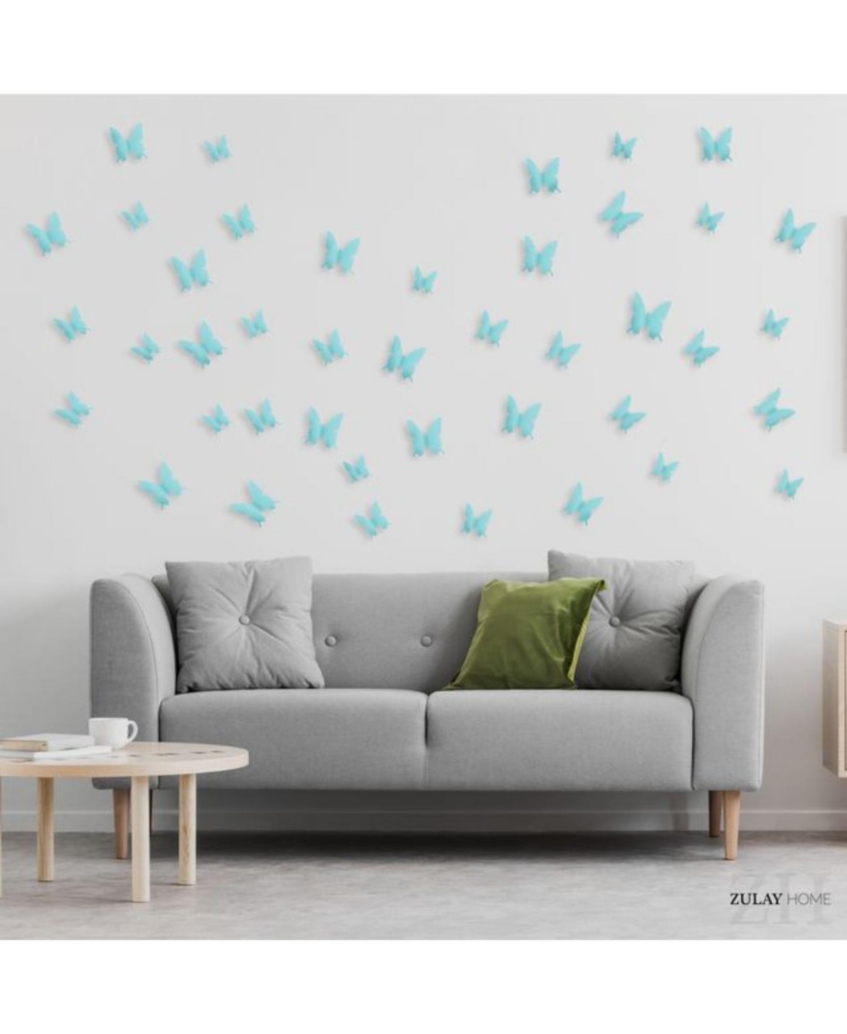 Zulay Kitchen 3D Removable Butterfly Wall Decor with 3 Wing Designs - 24pcs