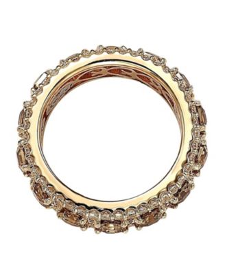Suzy Levian Sterling Silver Cubic Zirconia Modern Eternity Band Ring
