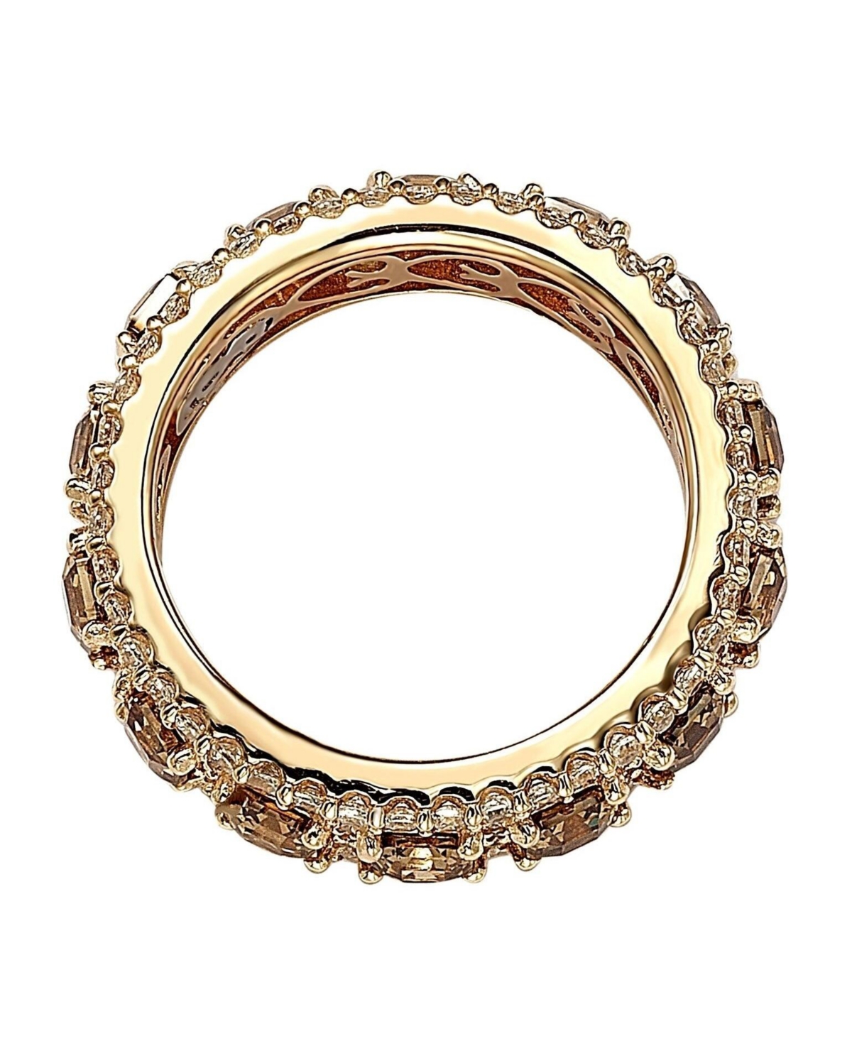 Suzy Levian Sterling Silver Cubic Zirconia Modern Eternity Band Ring